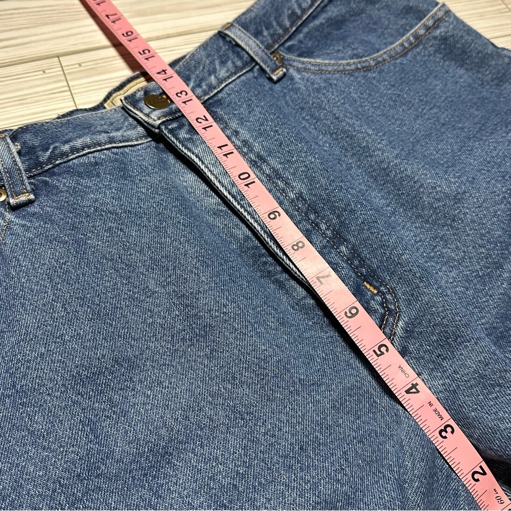Classic High-Rise Women’s Blue Denim Jeans with Red Fleece Lining - Picture 7 of 12
